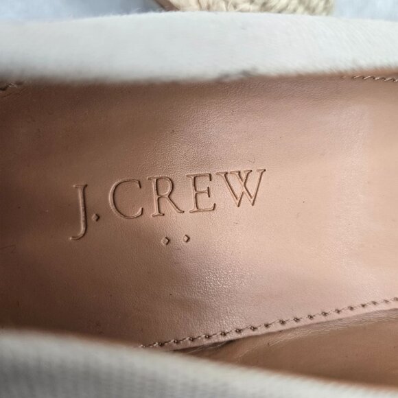 J. Crew Espadrille Wedge Pumps Tan Minimalist Platform Preppyt Slip On Shoes 9.5 - Picture 11 of 13
